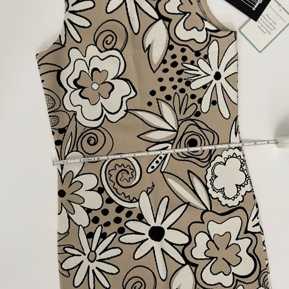 Kwaidan Editions 36 FLORAL JACQUARD PENCIL DRESS IN BEIGE MULTI MIDI - Picture 12 of 13